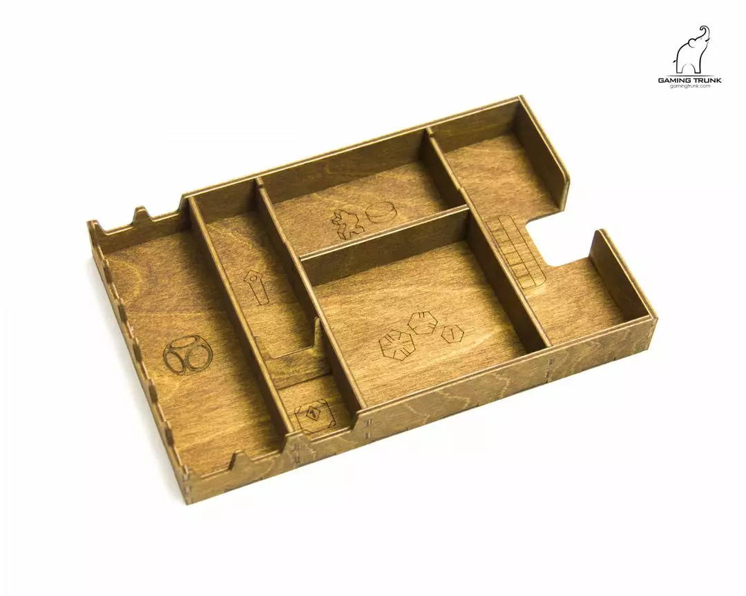 Gaming Trunk - Galactic Roll Organizer For Roll For The Galaxy (Walnut) 9 Gaming Trunk - Galactic Roll Organizer For Roll For The Galaxy (Walnut)