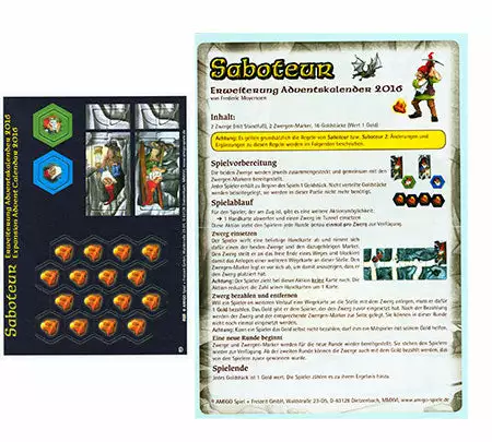 AMIGO Saboteur: Brettspiel Adventskalender 2016 Promo (German Import) 1 AMIGO Saboteur: Brettspiel Adventskalender 2016 Promo (German Import)