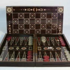WorldWise Imports Backgammon Set: 19" Floral Decoupage Board Games