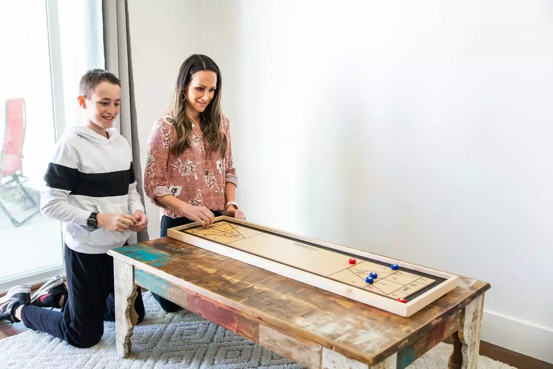 Yard Games Curling And Shuffleboard (2 In 1 Table Top Game With 8 Rolling Discs) 5 Yard Games Curling And Shuffleboard (2 In 1 Table Top Game With 8 Rolling Discs)