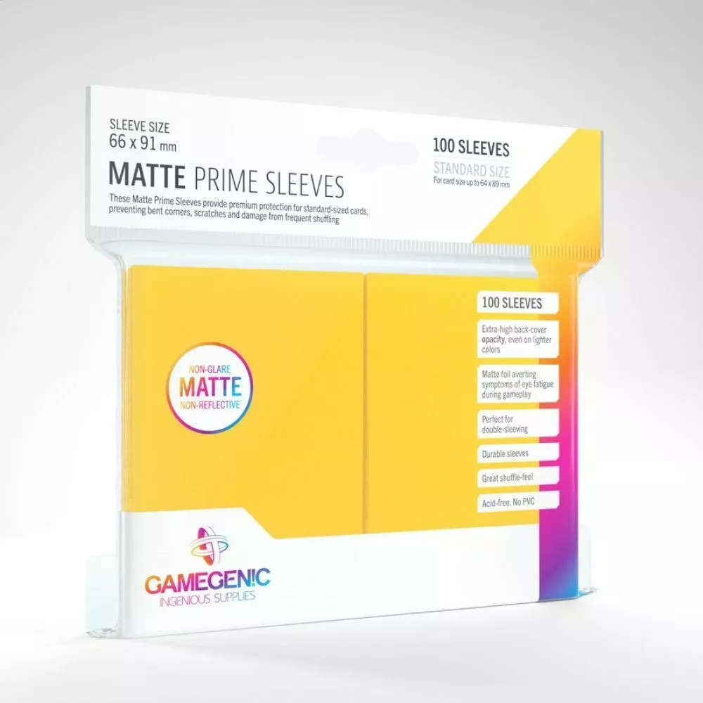 Gamegenic - Matte Prime Sleeves - Yellow (100ct) Jun 27-Jul 3, 2022 1 Gamegenic - Matte Prime Sleeves - Yellow (100ct) Jun 27-Jul 3, 2022