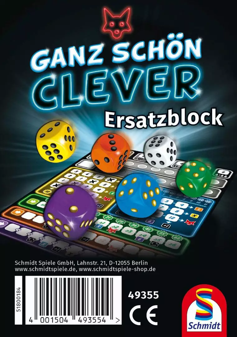 Schmidt Spiele Ganz Schön Clever! Ersatzblock (German Import) 1 Schmidt Spiele Ganz Schön Clever! Ersatzblock (German Import)
