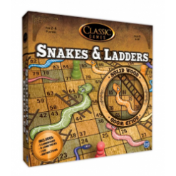 Classic Games Snakes & Ladders (Wood) Board Games
