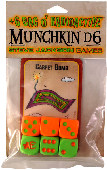 Steve Jackson Games Board Games '+6 Bag O' Radioactive Munchkin D6 1 Steve Jackson Games Board Games '+6 Bag O' Radioactive Munchkin D6
