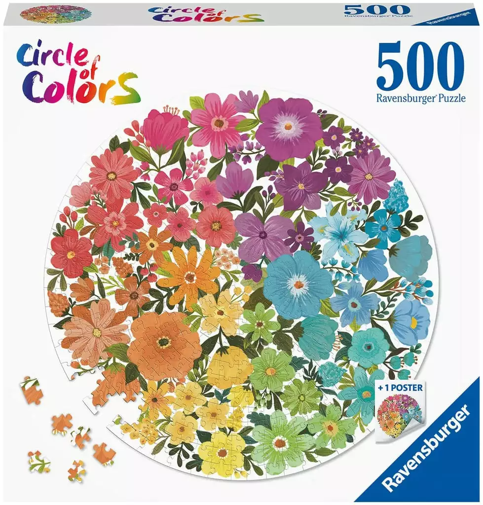 Puzzle - Ravensburger - Circle Of Colors - Flowers (500 Pieces) May 16-22, 2022 1 Puzzle - Ravensburger - Circle Of Colors - Flowers (500 Pieces) May 16-22, 2022