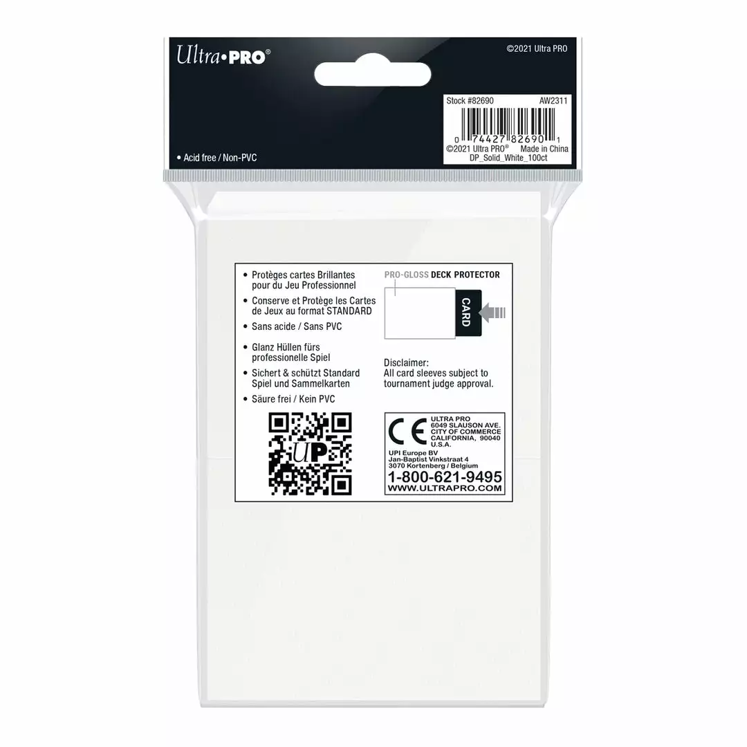 Jun 27-Jul 3, 2022 Ultra Pro - PRO-Gloss 100ct Standard Deck Protector® Sleeves: White 2 Jun 27-Jul 3, 2022 Ultra Pro - PRO-Gloss 100ct Standard Deck Protector® Sleeves: White
