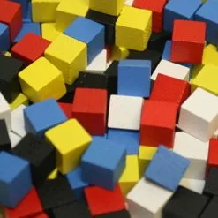 MeepleSource 250-Piece Set Of Mixed 8mm Cubes (Red, Yellow, Blue, Black, And White)