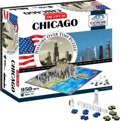 Puzzle - 4D Cityscape - History Over Time Puzzle: Chicago (953 Pieces) All Sale Items