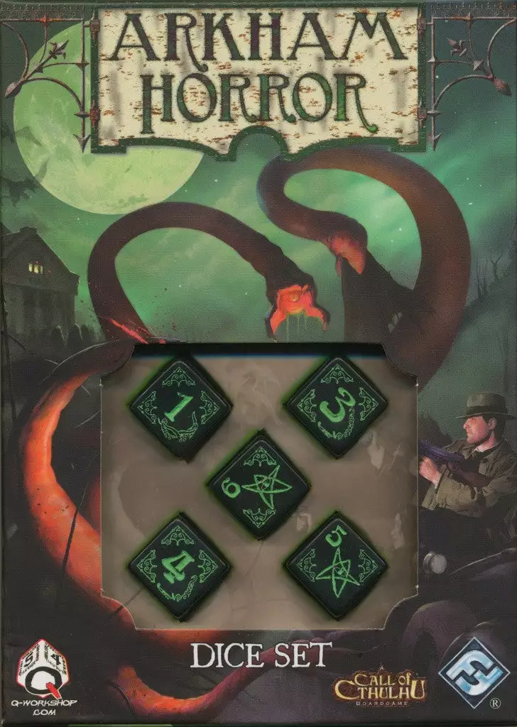 Fantasy Flight Games Arkham Horror: Dice Set (Green Edition) Accessories 1 Fantasy Flight Games Arkham Horror: Dice Set (Green Edition) Accessories