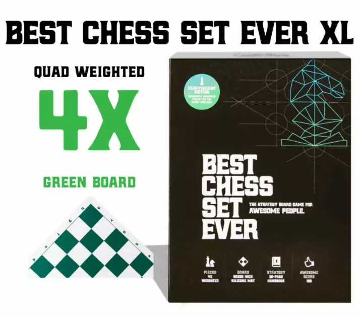 Chess Geeks Best Chess Set Ever (XL Green) Board Games 1 Chess Geeks Best Chess Set Ever (XL Green) Board Games