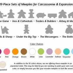 MeepleSource - 19-Piece Set Of Orange Meeples (Compatible With Carcassonne & Expansions)