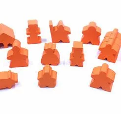 MeepleSource - 19-Piece Set Of Orange Meeples (Compatible With Carcassonne & Expansions)