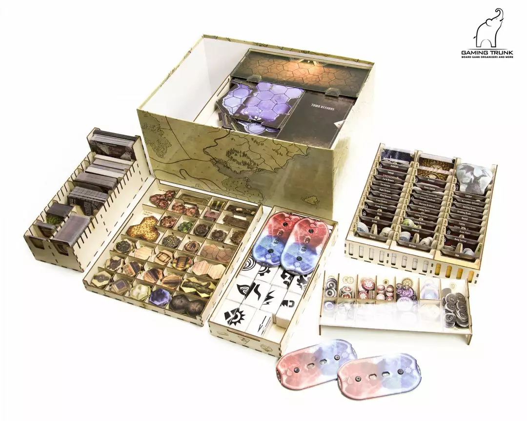 Gaming Trunk - Gloom Tavern Organizer For Gloomhaven With Forgotten Circles (Natural Unstained) 2 Gaming Trunk - Gloom Tavern Organizer For Gloomhaven With Forgotten Circles (Natural Unstained)
