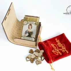 Gaming Trunk - Secret Letter Case And 14 Wooden Heart Tokens For Love Letter (Walnut) 11 Gaming Trunk - Secret Letter Case And 14 Wooden Heart Tokens For Love Letter (Walnut)
