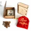 Gaming Trunk - Secret Letter Case And 14 Wooden Heart Tokens For Love Letter (Walnut)