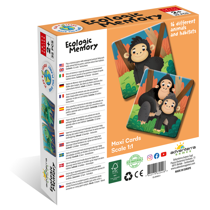 Adventerra Games Ecologic Memory: Animals At Risk! (32 Pieces) 2 Adventerra Games Ecologic Memory: Animals At Risk! (32 Pieces)