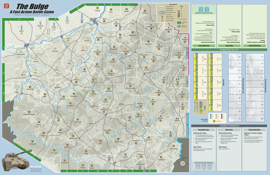 GMT Games The Bulge - Mounted Mapboard 2 GMT Games The Bulge - Mounted Mapboard