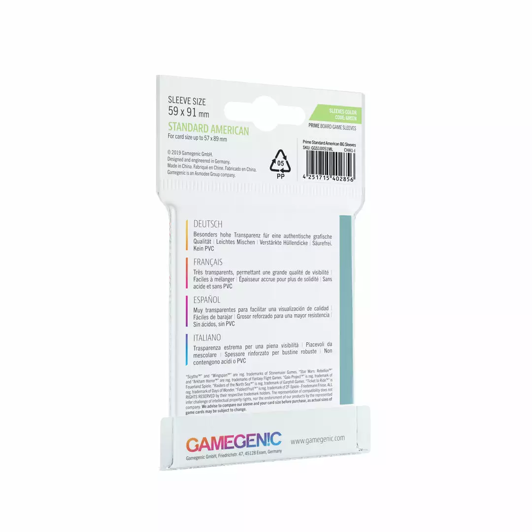 Gamegenic - Prime Standard American-Sized Sleeves (50ct) 2 Gamegenic - Prime Standard American-Sized Sleeves (50ct)