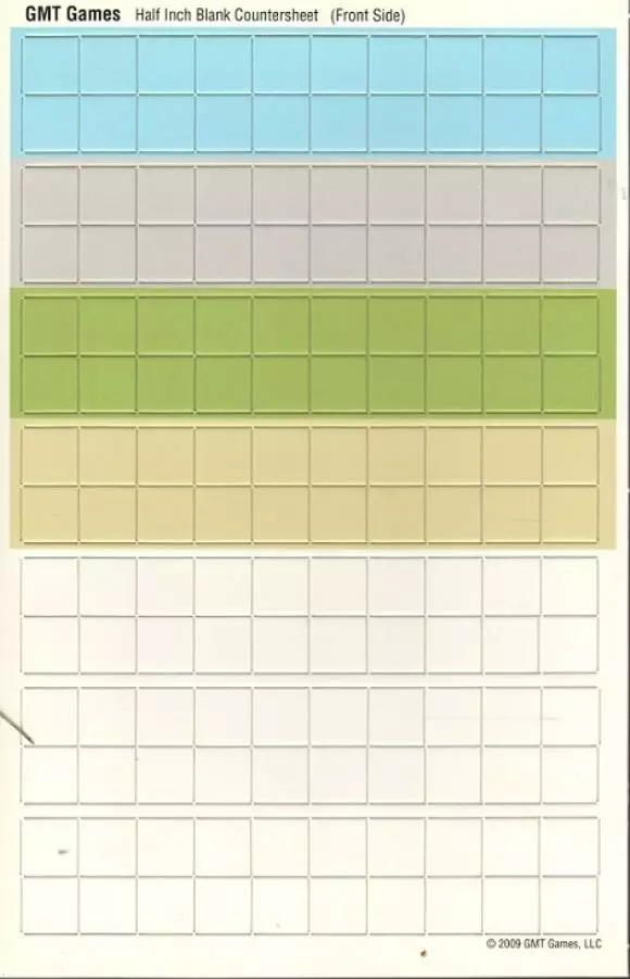 GMT Games Blank Counter Sheet 1/2 Inch (Multi-Colored) Accessories 1 GMT Games Blank Counter Sheet 1/2 Inch (Multi-Colored) Accessories