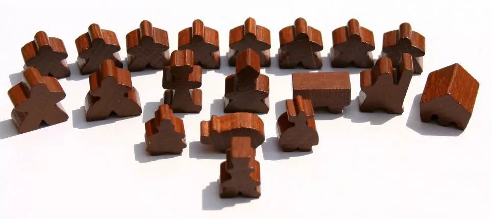 Hans Im Glück Carcassonne: Meeple - Complete Toy Figure Set (19 Pieces) (Wood Brown) Import Games 1 Hans Im Glück Carcassonne: Meeple - Complete Toy Figure Set (19 Pieces) (Wood Brown) Import Games