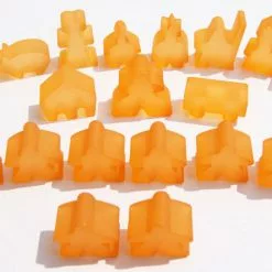 Hans Im Glück Import Games Carcassonne: Meeple - Complete Toy Figure Set (19 Pieces) (Frozen Orange) (Import)