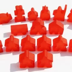 Hans Im Glück Import Games Carcassonne: Meeple - Complete Toy Figure Set (19 Pieces) (Frozen Red) (Import)