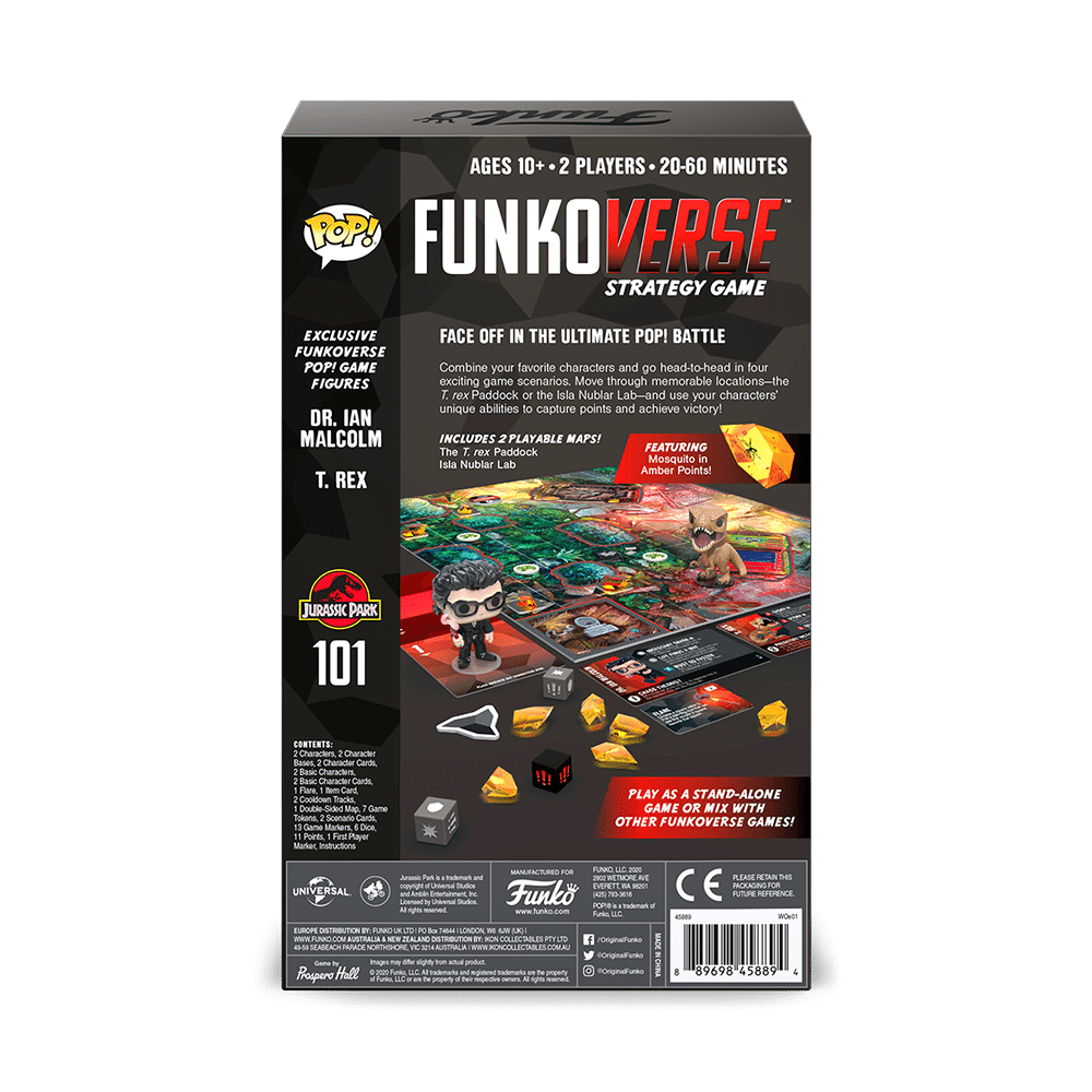 Funko Games Funkoverse Strategy Game: Jurassic Park 101 Board Games 2 Funko Games Funkoverse Strategy Game: Jurassic Park 101 Board Games