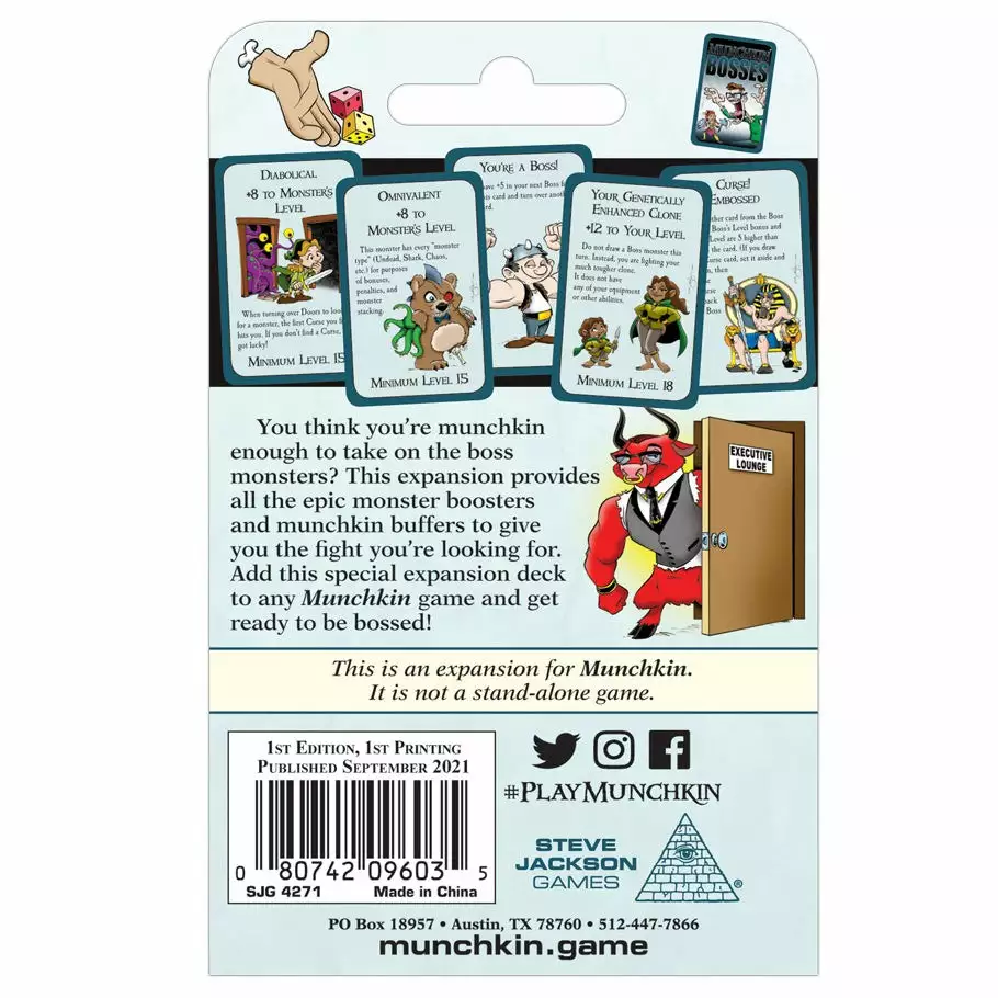Steve Jackson Games Board Games Munchkin Bosses 3 Steve Jackson Games Board Games Munchkin Bosses