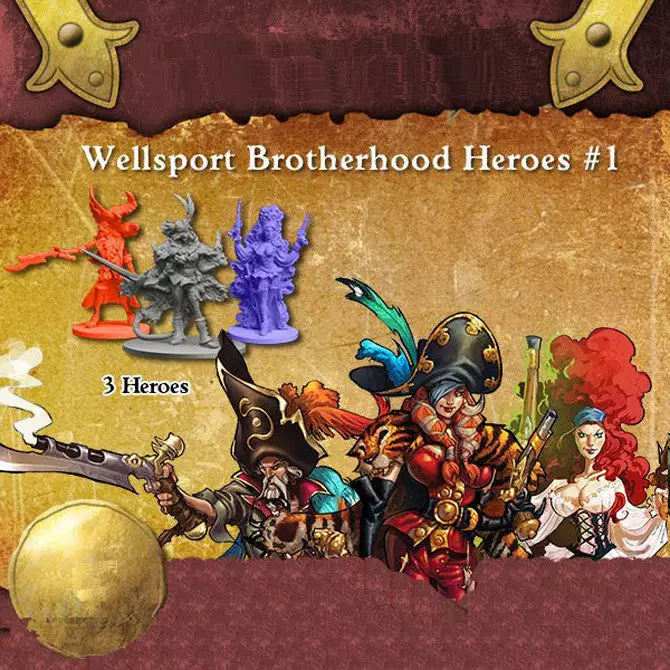 CMON Limited Rum & Bones: Wellsport Brotherhood Hero Set # 1 Board Games 1 CMON Limited Rum & Bones: Wellsport Brotherhood Hero Set # 1 Board Games