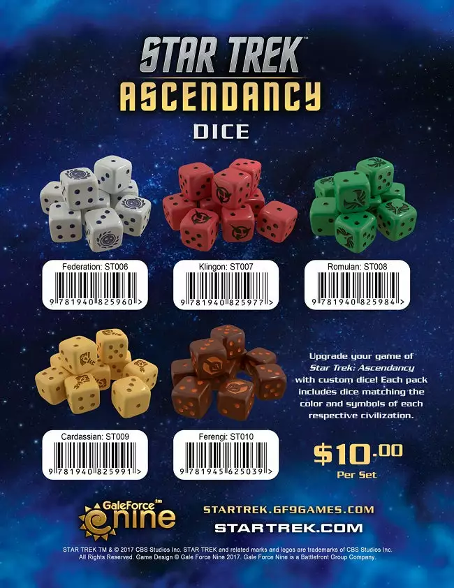 Gale Force Nine Star Trek: Ascendancy - Dice Set - Ferengi 2 Gale Force Nine Star Trek: Ascendancy - Dice Set - Ferengi