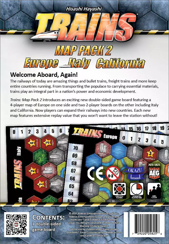 AEG Trains: Map Pack 2 - Europe/Italy/California Board Games 1 AEG Trains: Map Pack 2 - Europe/Italy/California Board Games
