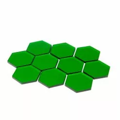 The Broken Token Broken Token - Transparent Green 34mm Hex Tiles (10)