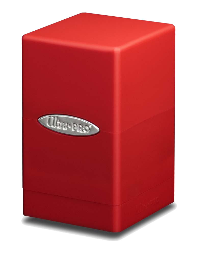 Deck Boxes Ultra Pro Satin Tower Deck Box - Apple Red 1 Deck Boxes Ultra Pro Satin Tower Deck Box - Apple Red