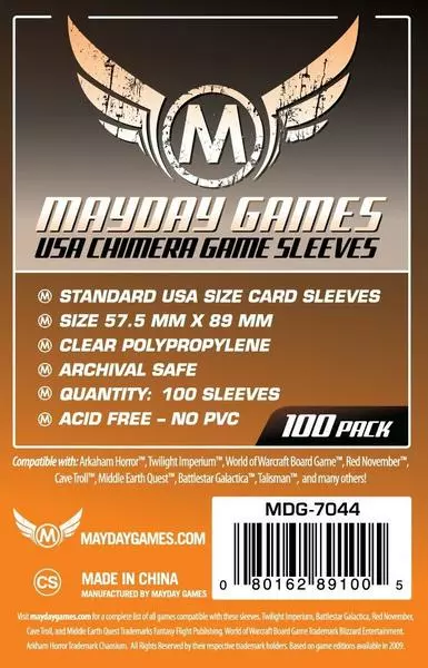 Mayday Games Mayday Sleeves - USA Chimera Card Sleeves 1 Mayday Games Mayday Sleeves - USA Chimera Card Sleeves