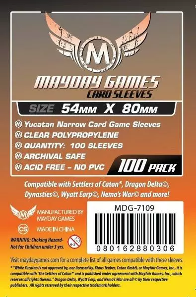 Mayday Games Jun 27-Jul 3, 2022 Mayday Sleeves - Yucatan Narrow Card Sleeves 1 Mayday Games Jun 27-Jul 3, 2022 Mayday Sleeves - Yucatan Narrow Card Sleeves