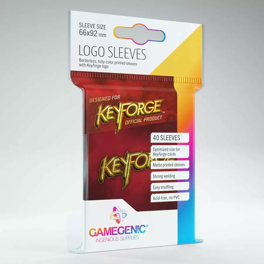 Gamegenic - Keyforge Logo Sleeves - Red 1 Gamegenic - Keyforge Logo Sleeves - Red