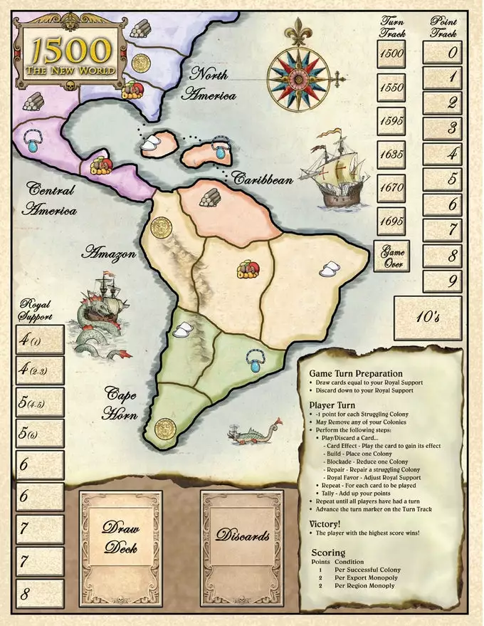 Dan Verssen Games (DVG) Board Games 1500: The New World 2 Dan Verssen Games (DVG) Board Games 1500: The New World