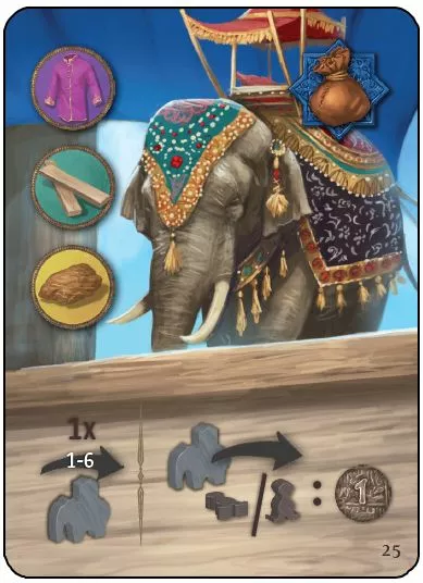 Quined Games Board Games Agra: Ambabari Elephant Promo Card 1 Quined Games Board Games Agra: Ambabari Elephant Promo Card