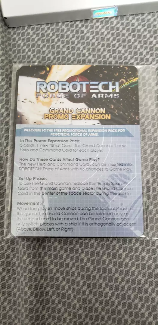 SolarFlare Games Board Games Robotech Force Of Arms: Grand Cannon Promo Expansion 1 SolarFlare Games Board Games Robotech Force Of Arms: Grand Cannon Promo Expansion