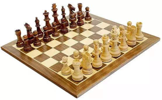 We Games Chess Set, 15" Walnut, 3.75" King 1 We Games Chess Set, 15" Walnut, 3.75" King