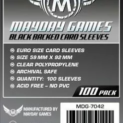 Mayday Games Mayday Sleeves - Black-Backed Euro Card Sleeves