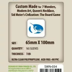 SWAN Sleeves - Card Sleeves (65 X 100 Mm) - 165 Pack, Thin Sleeves - 7 Wonders