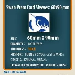 SWAN Sleeves - Card Sleeves (60 X 90 Mm) - 100 Pack, Thick Sleeves
