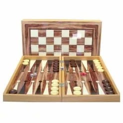 WorldWise Imports Board Games Backgammon Set: 19" Walnut Decoupage